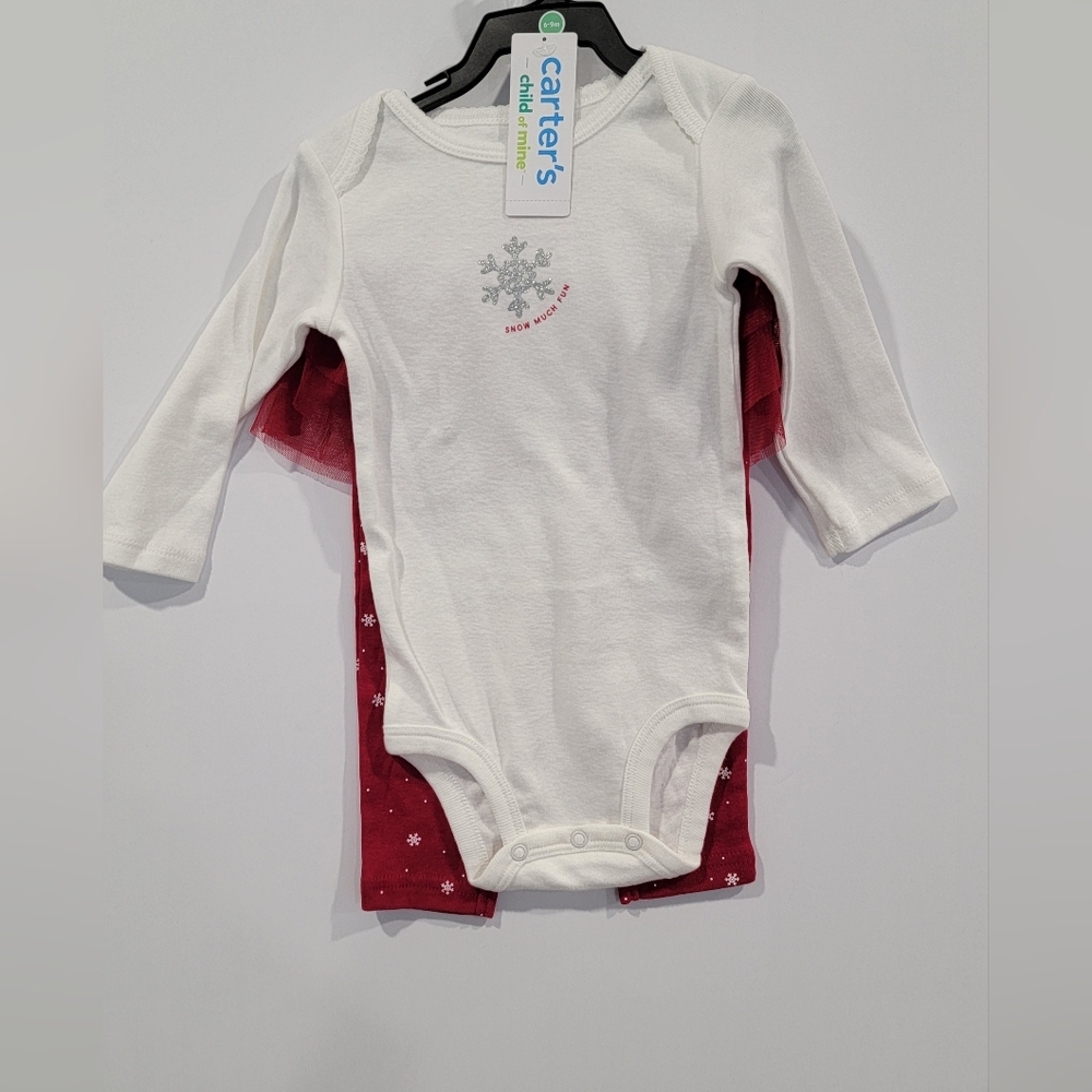 Carter's Red and White Snowflake Baby Outfit - Picture 2 of 8